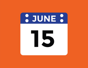 June 15 - Daily Calendar Icon with day of month
