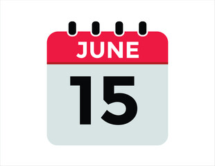 June 15 - Daily Calendar Icon with day of month
