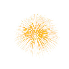 Fototapeta premium Radiant metallic firework burst with golden glow, transparent PNG for celebrations