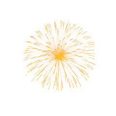 Radiant metallic firework burst with golden glow, transparent PNG for celebrations