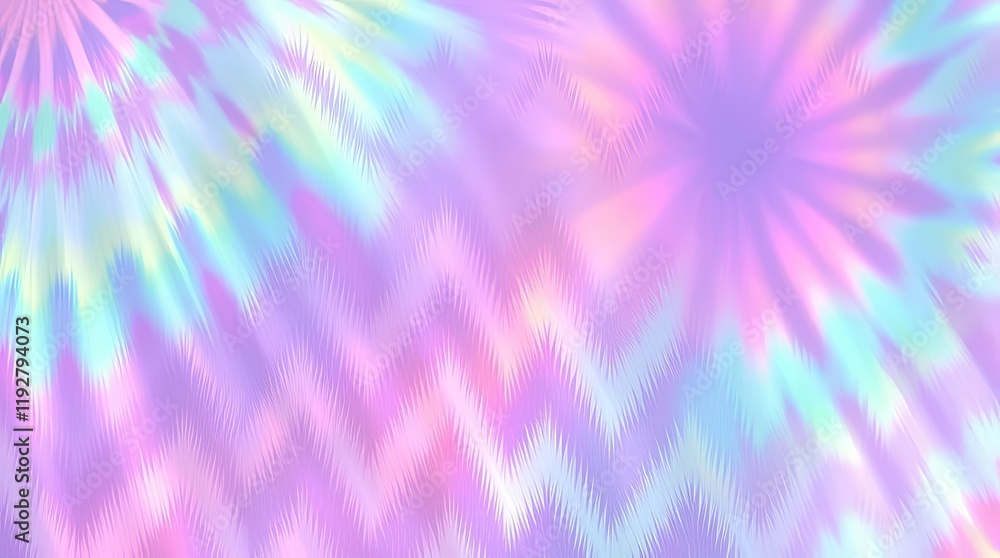 Poster iridescent tie-dye zigzag pattern with reflective colors professional background