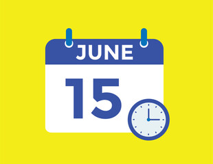 June 15 - Daily Calendar Icon with day of month
