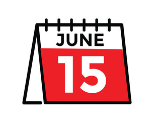 June 15 - Daily Calendar Icon with day of month

