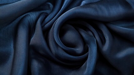 Fototapeta premium Navy Blue Silk Fabric Texture: A Luxurious and Elegant Drape