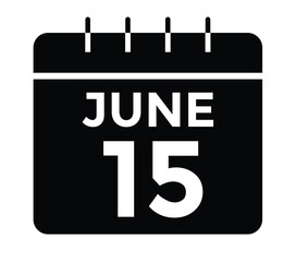 June 15 - Daily Calendar Icon with day of month
