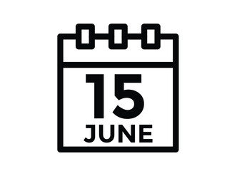 June 15 - Daily Calendar Icon with day of month
