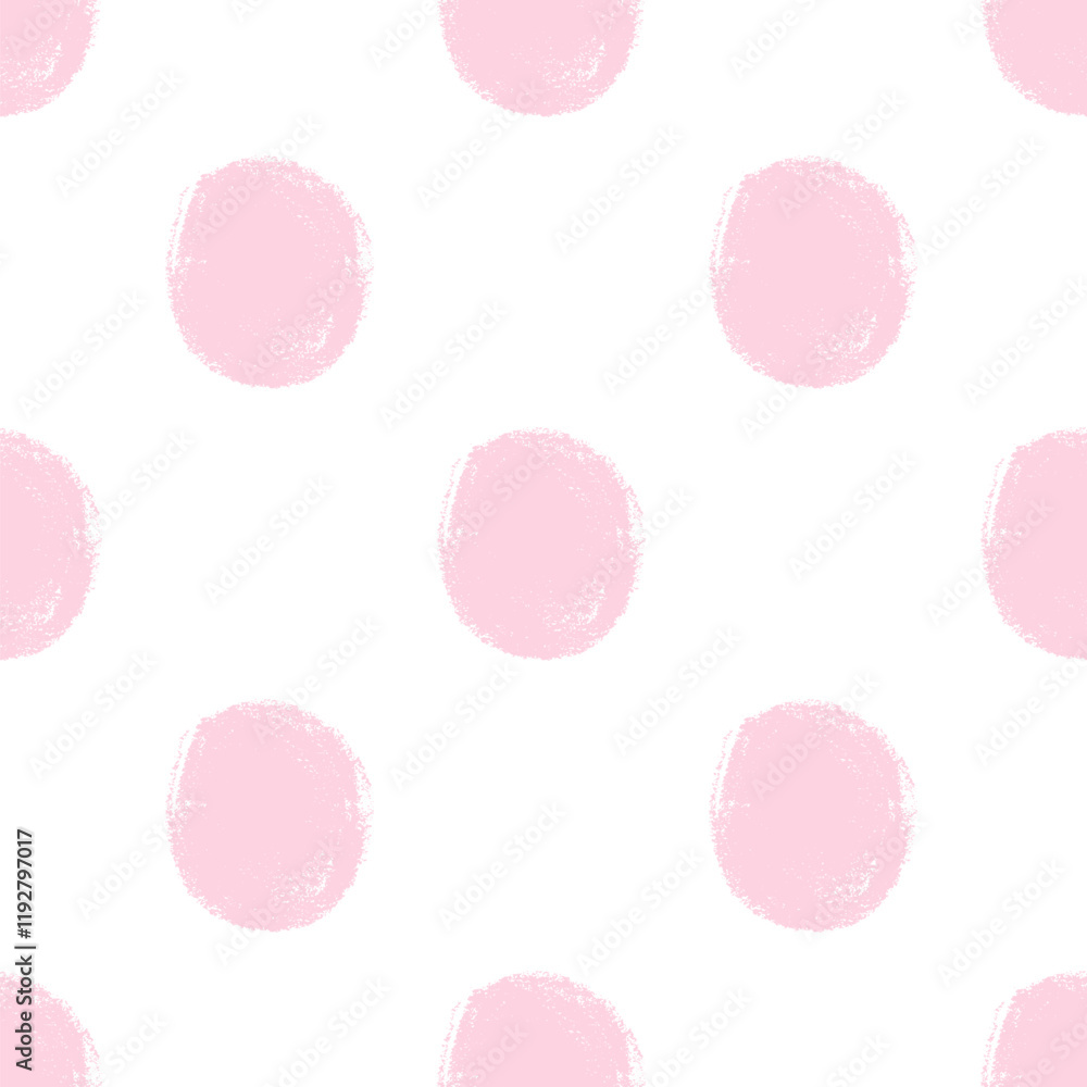 Aufkleber polka dots pink abstract seamless pattern marker drawn. circular spots allover background. round bru