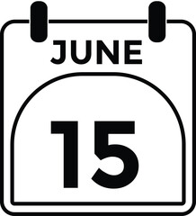 June 15 - Daily Calendar Icon with day of month
