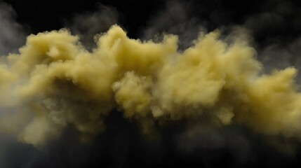 Yellow fog or smoke with the black background