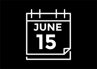 June 15 - Daily Calendar Icon with day of month
