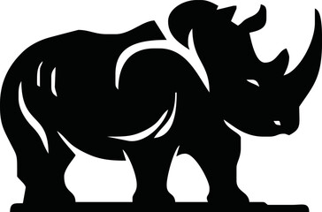 Rhino silhouette on white background. Rhino icon sign vector illustration design