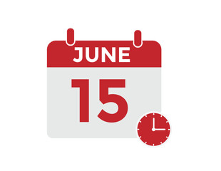 June 15 - Daily Calendar Icon with day of month
