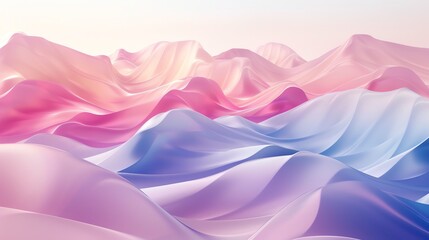 Obraz premium A digital art abstract background of pink, purple and blue waves.