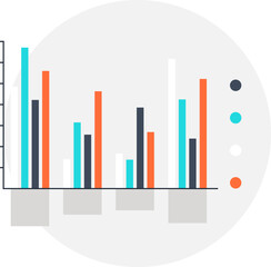 Business chart flat vector web icon