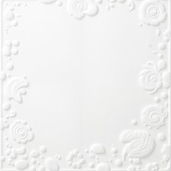 Elegant White Embossed Floral Border with Copy Space