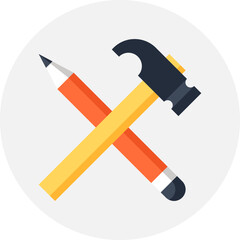 Build Concept flat vector web icon