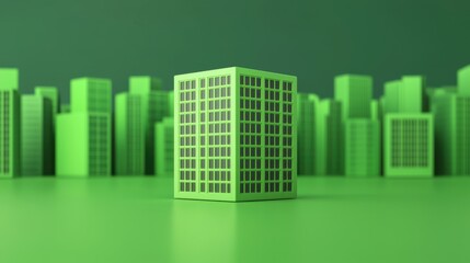 Innovative urban development cityscape 3d model minimalist design aerial view sustainable architecture