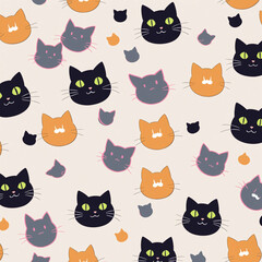 seamless pattern with cats