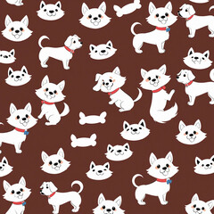 seamless background with cats