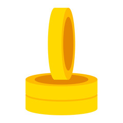 Stack of gold coins icon. Money and wealth sign. Vector illustration