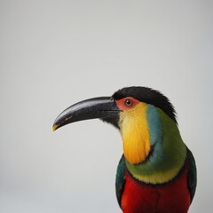 Fototapeta premium A colorful toucanet on a white background.