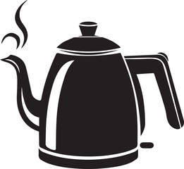 Electric kettle vector silhouette illustration on white background