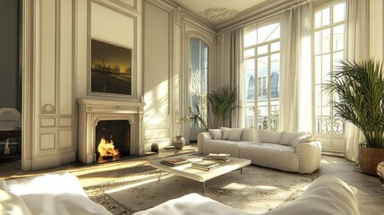 Sunlit Parisian Apartment Interior Design