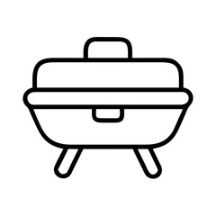 portable grill icon, portable grill line art - simple line art of portable grill, perfect for portable grill logos and icons and themed design