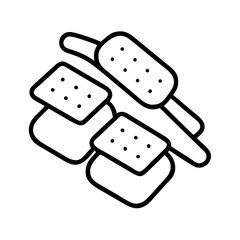s mores ingredients icon, s mores ingredients line art - simple line art of s mores ingredients, perfect for s mores ingredients logos and icons and themed design
