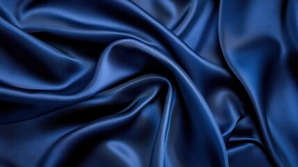 Obraz premium Navy Blue Silk Drapery: A Luxurious Texture