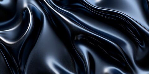Obraz premium Dark blue silk fabric drapes, elegant texture background