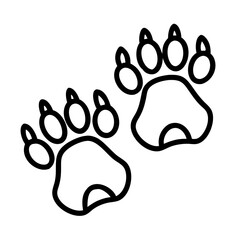bear tracks icon, bear tracks line art - simple line art of bear tracks, perfect for bear tracks logos and icons and themed design