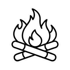 campfire flames with smoke icon, campfire flames with smoke line art - simple line art of campfire flames with smoke, perfect for campfire flames with smoke logos and icons and themed design