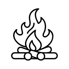 campfire flames with smoke icon, campfire flames with smoke line art - simple line art of campfire flames with smoke, perfect for campfire flames with smoke logos and icons and themed design