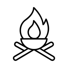 campground fire pit icon, campground fire pit line art - simple line art of campground fire pit, perfect for campground fire pit logos and icons and themed design