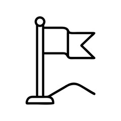campground flagpole icon, campground flagpole line art - simple line art of campground flagpole, perfect for campground flagpole logos and icons and themed design
