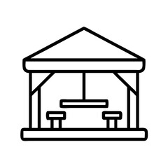 campground picnic shelter icon, campground picnic shelter line art - simple line art of campground picnic shelter, perfect for campground picnic shelter logos and icons and themed design