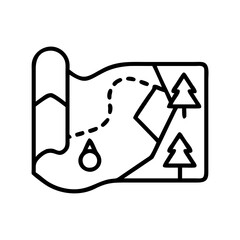 campground trail map icon, campground trail map line art - simple line art of campground trail map, perfect for campground trail map logos and icons and themed design