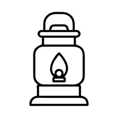 camping lantern icon, camping lantern line art - simple line art of camping lantern, perfect for camping lantern logos and icons and themed design
