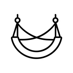 camping hammock icon, camping hammock line art - simple line art of camping hammock, perfect for camping hammock logos and icons and themed design