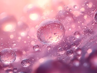 Magical Water Droplets Suspended in Ethereal Cosmic Environment