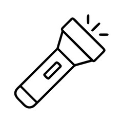 flashlight icon, flashlight line art - simple line art of flashlight, perfect for flashlight logos and icons and themed design