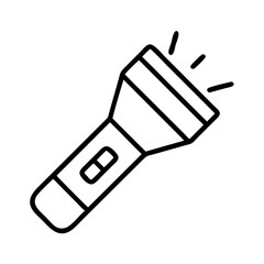 flashlight icon, flashlight line art - simple line art of flashlight, perfect for flashlight logos and icons and themed design