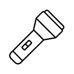 flashlight icon, flashlight line art - simple line art of flashlight, perfect for flashlight logos and icons and themed design