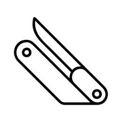 folding knife icon, folding knife line art - simple line art of folding knife, perfect for folding knife logos and icons and themed design