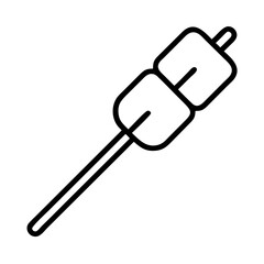 marshmallow on a stick icon, marshmallow on a stick line art - simple line art of marshmallow on a stick, perfect for marshmallow on a stick logos and icons and themed design