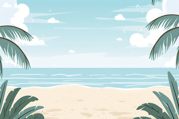 Obraz premium Tropical beach with palm trees