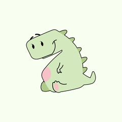 funny dinosaur expressions illustration