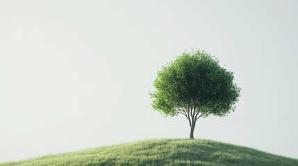 Majestic solitary tree with a white background, perfect for showcasing nature's simplicity and beauty.
