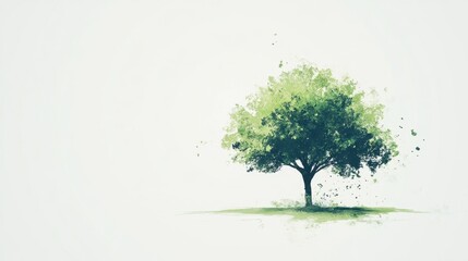 Majestic solitary tree with a white background, perfect for showcasing nature's simplicity and beauty.
